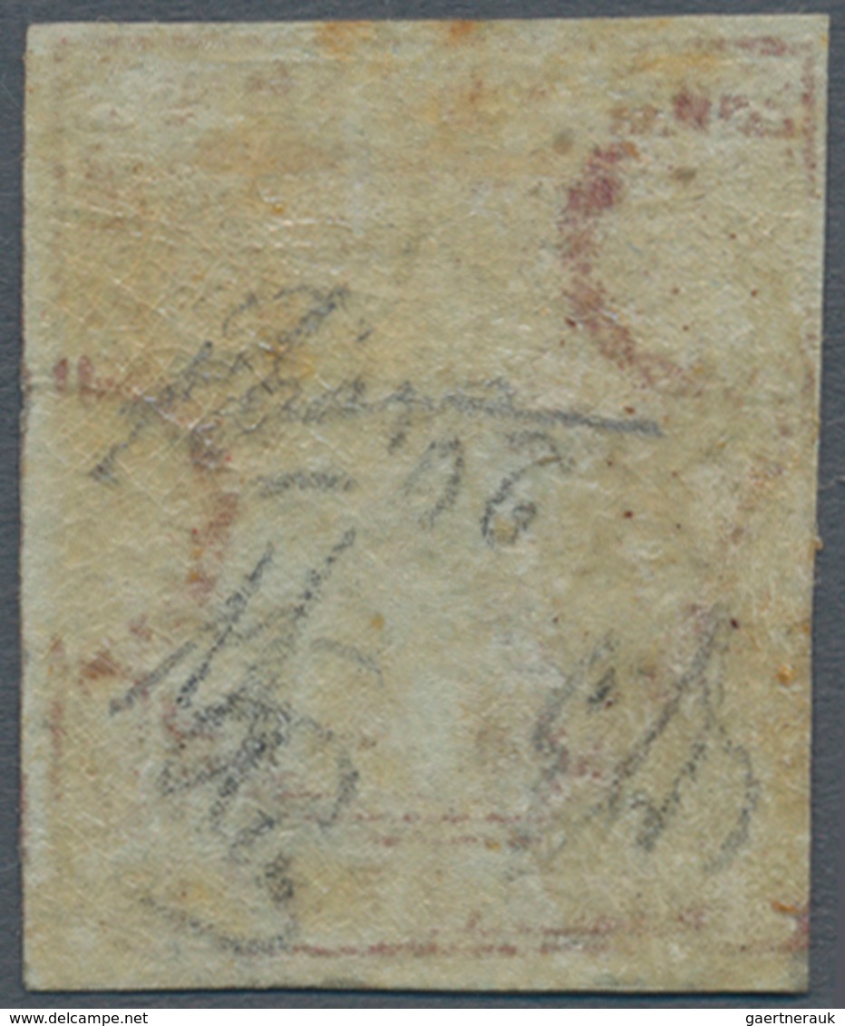 00880 Italien - Altitalienische Staaten: Toscana: 1851, 1 Crazia, Carmine On Gray Paper, Mint With Gum; Wi - Tuscany