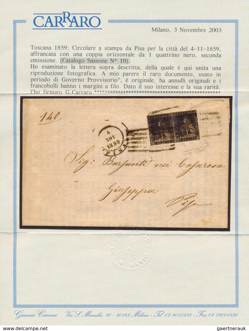 00902 Italien - Altitalienische Staaten: Toscana: 1859: Press Circular Within Pisa Dated 4-11-1859 Franked - Toskana