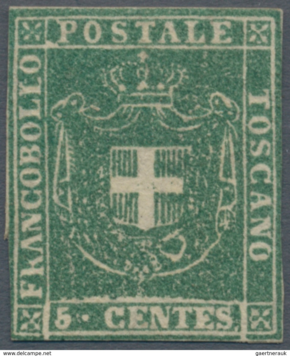 00918 Italien - Altitalienische Staaten: Toscana: 1860, Provisional Government, 5 Cents Green, Mint With G - Toskana