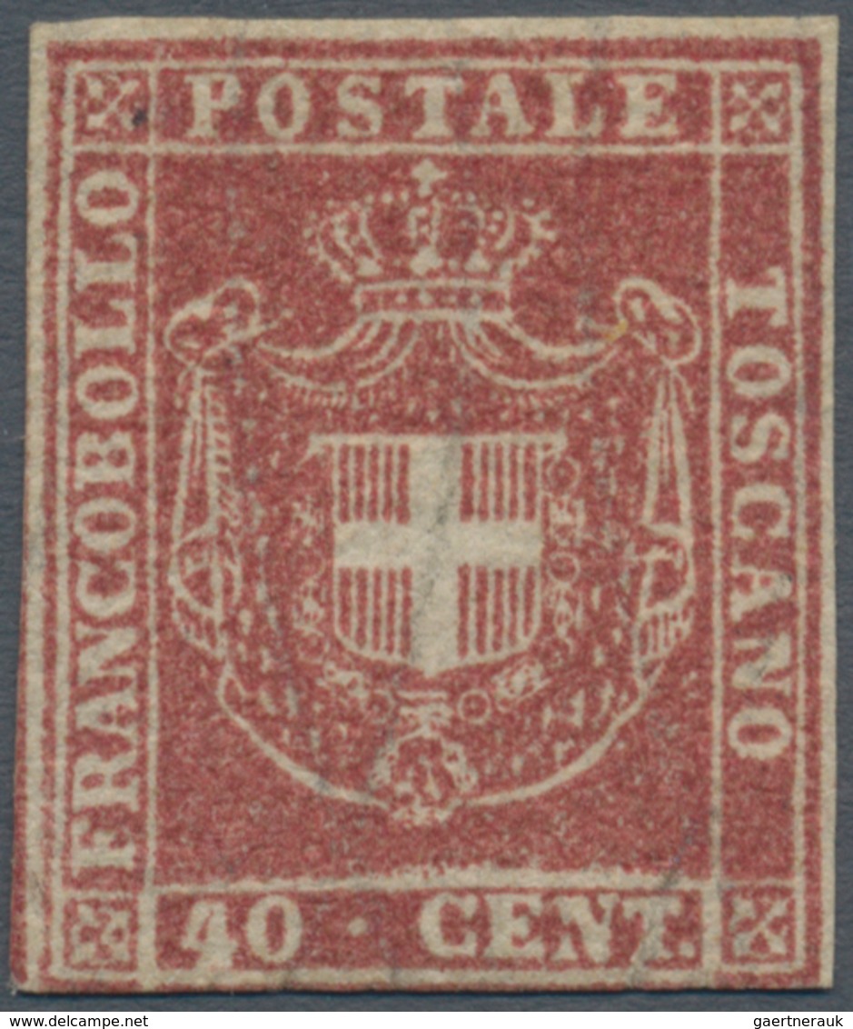00926 Italien - Altitalienische Staaten: Toscana: 1860, Provisional Government, 40 Cents Carmin, Mint With - Toscana