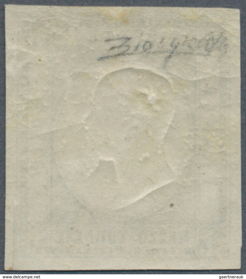 00931 Italien: 1861: COLOR ERROR Of The ½ Tornese BLACK Instead Of Green, All Sides Wide Magins With Full - Marcophilie