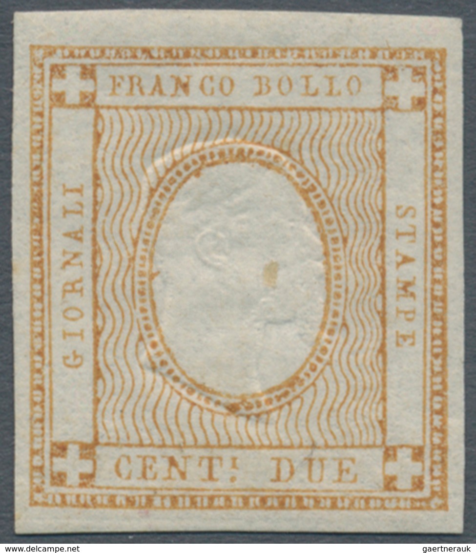 00935 Italien: 1862, 2 Cents Bistro With The Effigy Of Vittorio Emanuelle II. Instead Of The Number "2", A - Marcofilía