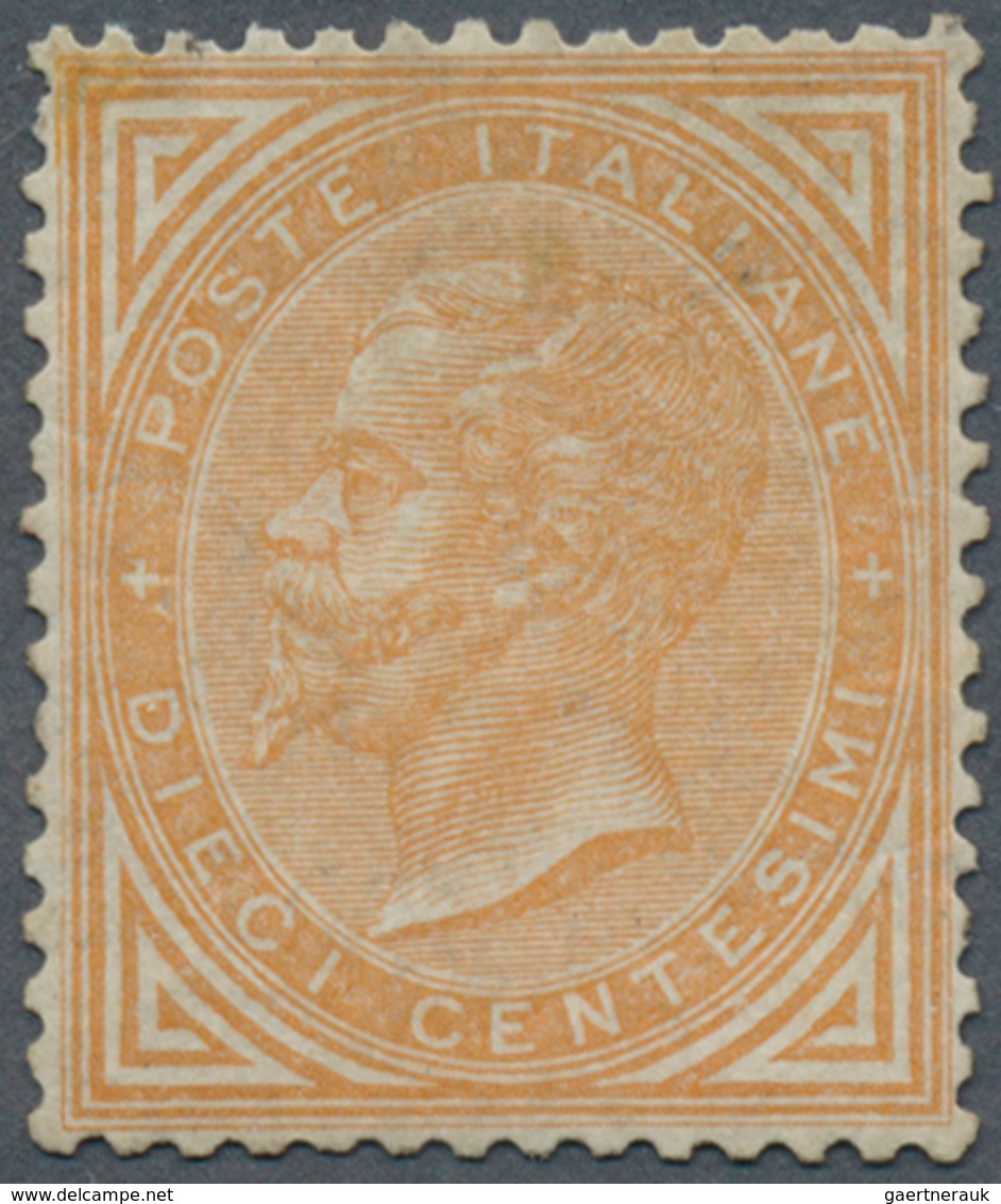 00940 Italien: 1863: 10 Cents, Turin Printing, Discrete Centering And Original Gum. Signed And With Certif - Marcophilie