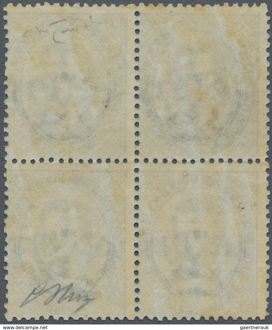 00952 Italien: 1879, 25 Cents Blue "Umberto I", Block Of Four, MNH; With Raybaudi Certificate (1997). ÷ 18 - Poststempel