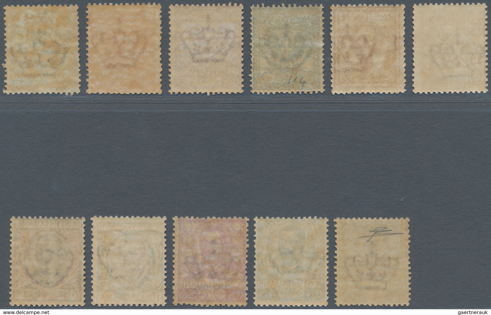 00958 Italien: 1901: "Floreale" Complete Set Of 11 Values, MNH. The 40 Cents With The Certificate Of R. Di - Poststempel