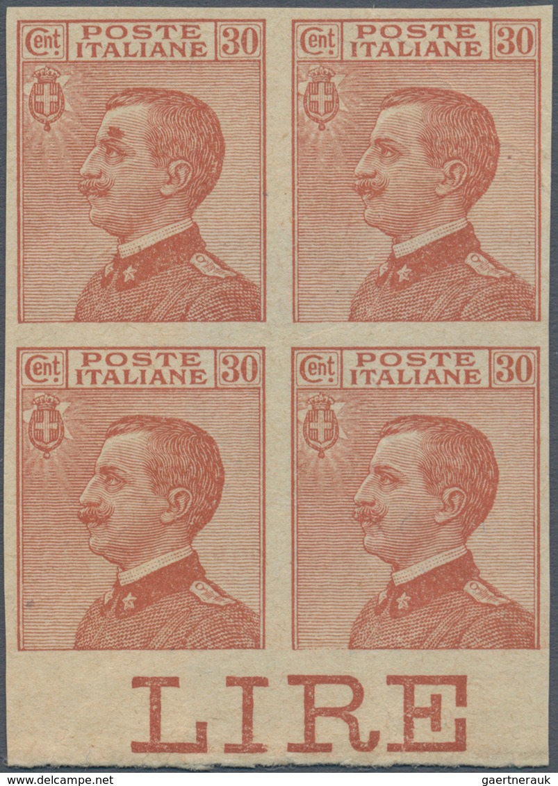 00960 Italien: 1922, 30 Cents Orange, Not Perforrated Proof On Gray Thicker Paper, Without Watermark And W - Marcophilie