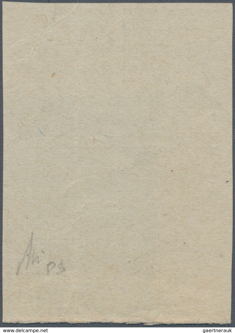 00960 Italien: 1922, 30 Cents Orange, Not Perforrated Proof On Gray Thicker Paper, Without Watermark And W - Marcofilía