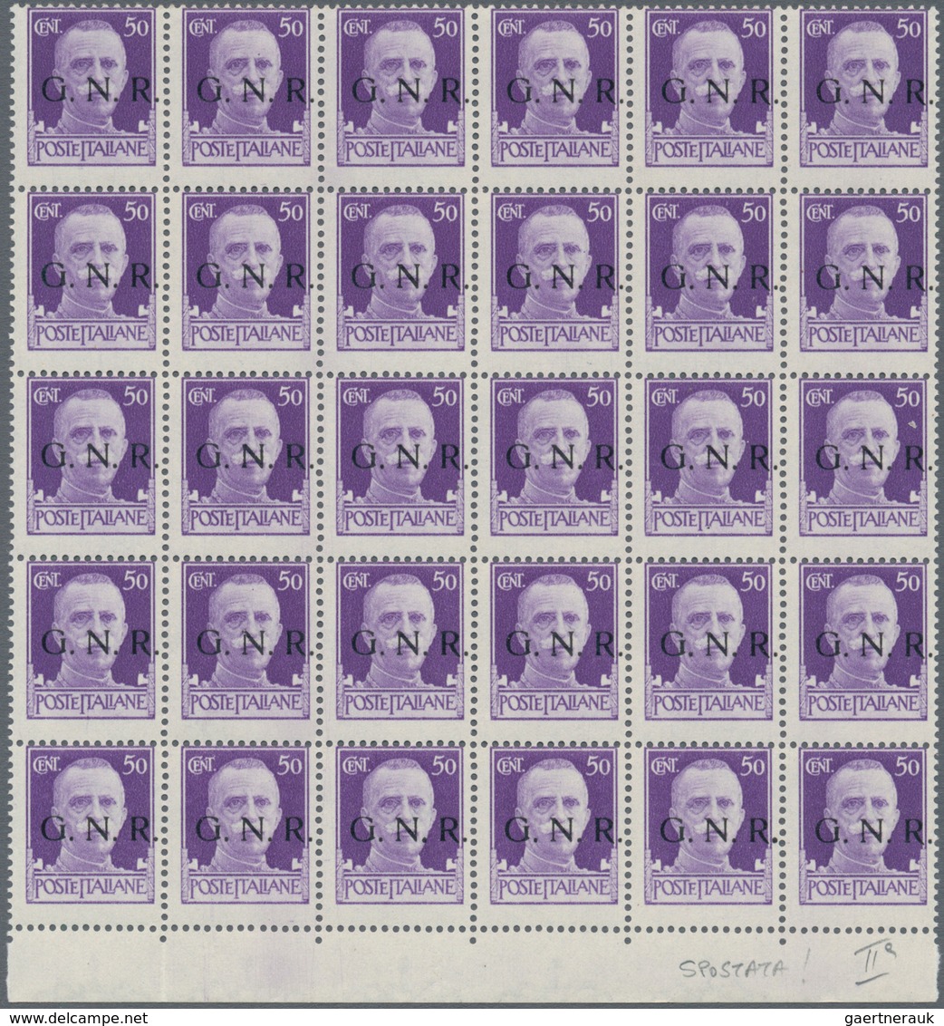 00976 Italien: 1943: 50 Cents Violet With Overprint "G.N.R." Of Brescia Of The First Type, Second Print, B - Storia Postale