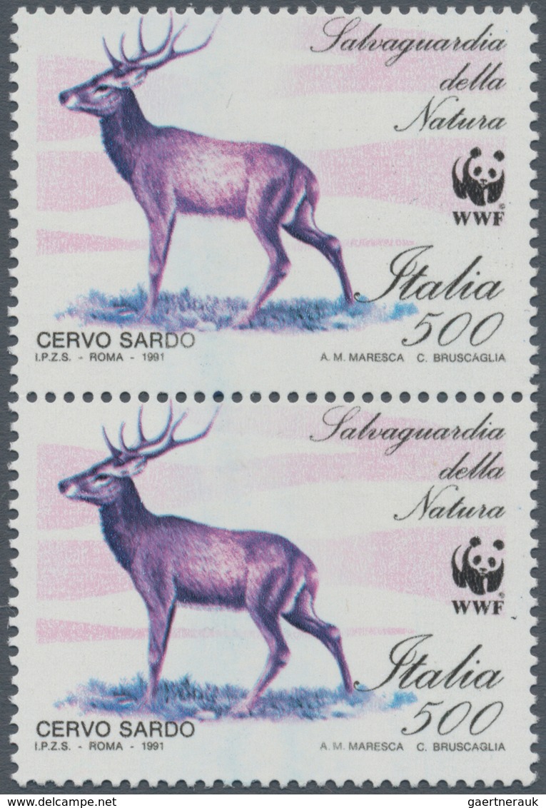 00993 Italien: 1991: 500 Lire Polychrome "Safing The Nature" Without The Printing Of The Yellow "red Deer" - Marcophilie