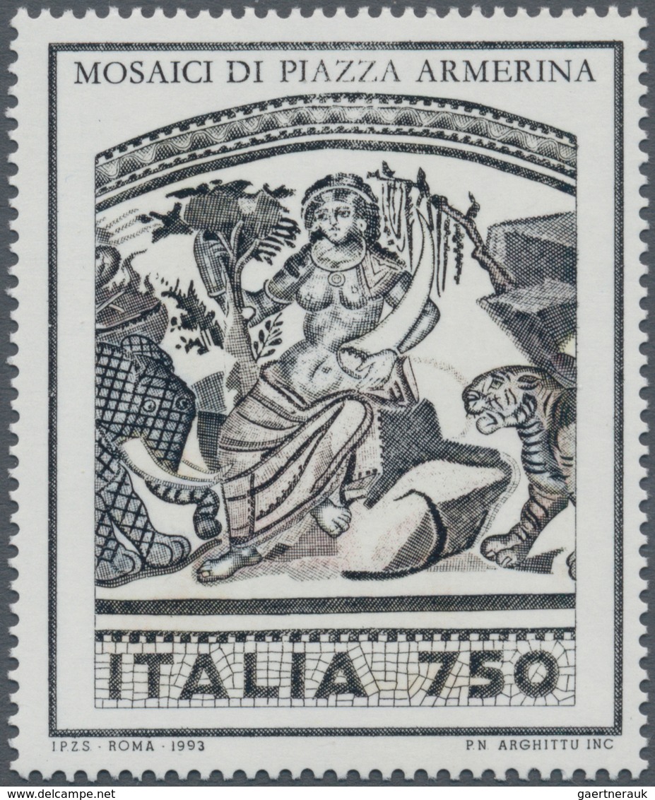 00994 Italien: 1993, 750l. Cultural Heritage Showing Variety "Missing Offset Printing" (=black Recess Prin - Marcophilia