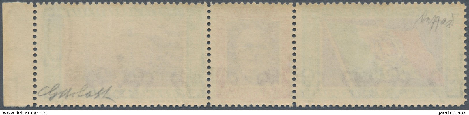 00997 Italien - Dienstmarken: 1933, 5.25l.+44.75l. "Servicio Di Stato", Right Marginal Se-tenant Strip, Fr - Dienstzegels