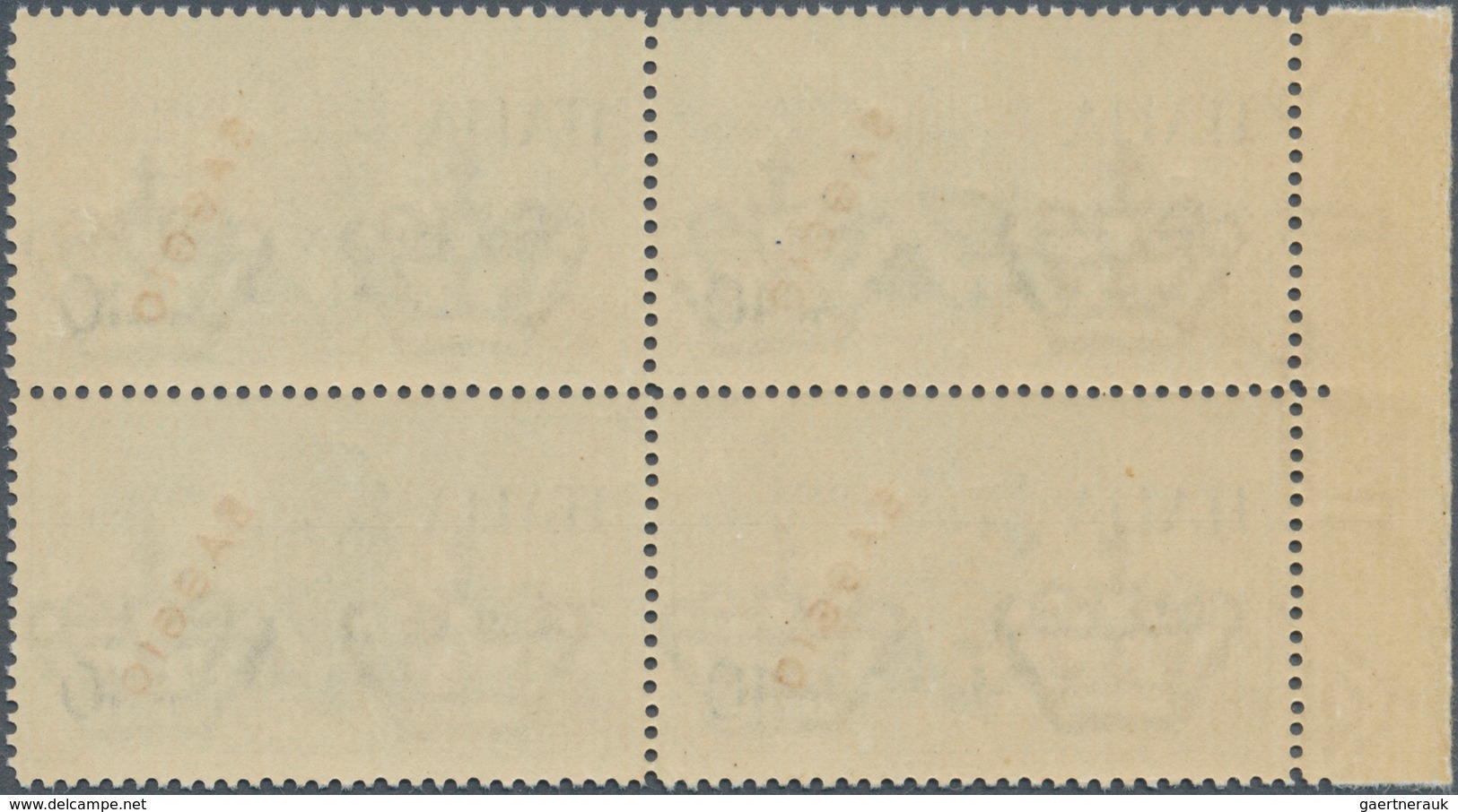 01000 Italien - Dienstmarken: 1934; Official Stamp For The Flight Rome-Magadiscio In Block Of Four With Ov - Dienstzegels