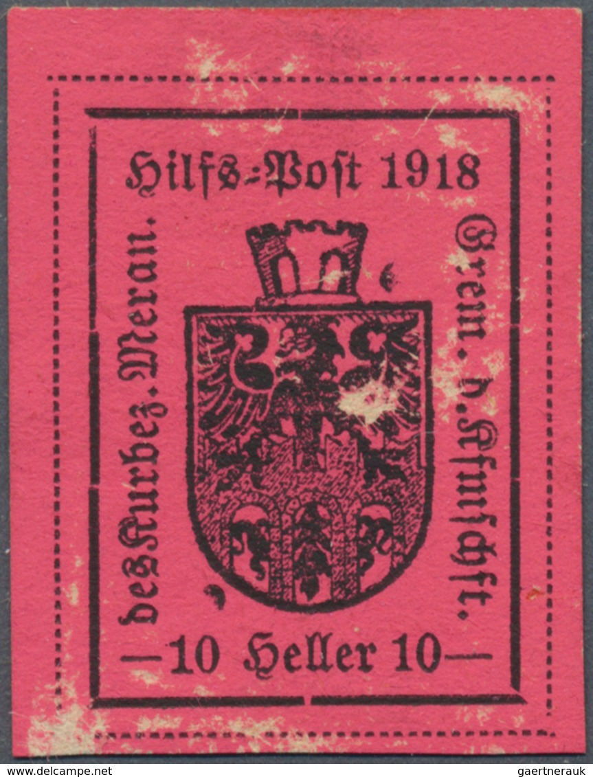 01010A Italien - Lokalausgaben 1918 - Meran: 1918, Issue Of Chamber Of Commerce, 2nd Printing On Colored, N - Merano