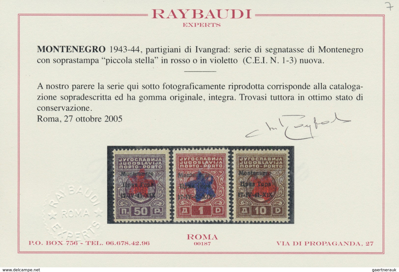 01013 Italienische Besetzung 1941/43 - Montenegro: 1943/1944: Partisans Of Ivangrad, Set Of Postage Due St - Montenegro