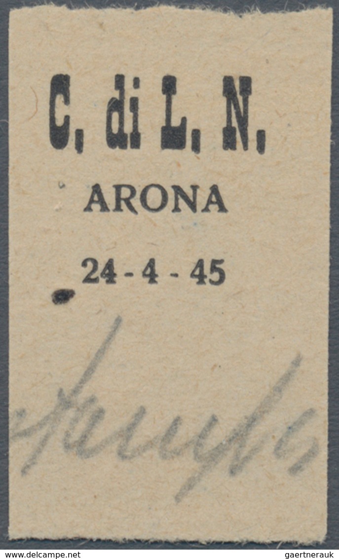 01033 Italien - Lokalausgaben 1944/45 - Arona: 1945, Proof Of The Overprint "C. Di L. N. / ARONA / 24-4-45 - Lokale/autonome Uitgaven