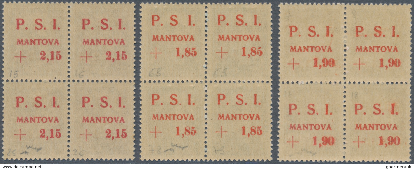 01034 Italien - Lokalausgaben 1944/45 - Mantova: 1945: 1.90 Lire On 10 Cents, 1.85 Lire On 15 Cents And 2. - Other & Unclassified