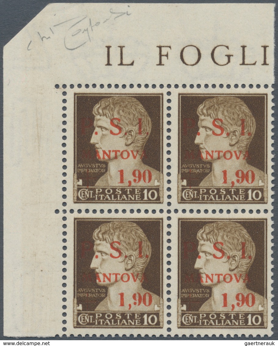 01035 Italien - Lokalausgaben 1944/45 - Mantova: 1945: 1,90 Lire On 10 Centesimi Brown "Imperial" Overprin - Sonstige & Ohne Zuordnung