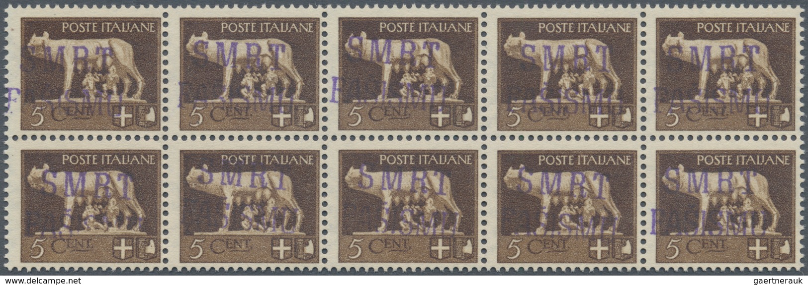 01036 Italien - Lokalausgaben 1944/45 - Lagosta: 1943: Lagosta: 5 Cents Brown "Imperiale" With Overprint " - Andere & Zonder Classificatie