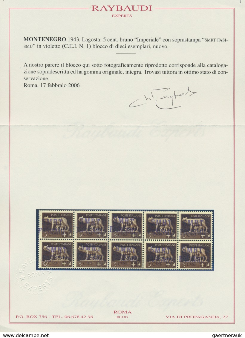 01036 Italien - Lokalausgaben 1944/45 - Lagosta: 1943: Lagosta: 5 Cents Brown "Imperiale" With Overprint " - Altri & Non Classificati