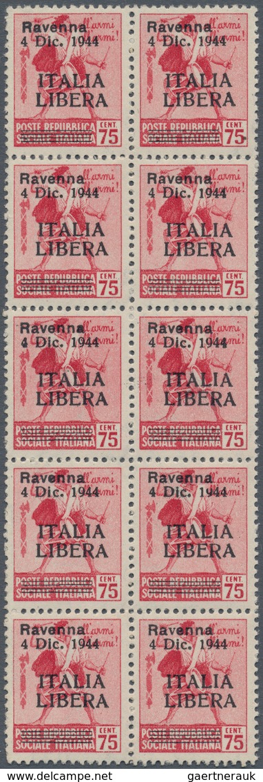 01043 Italien - Lokalausgaben 1944/45 - Ravenna: 1944, 75 C Carmine, Ovp "Ravenna 4 Dic. 1944 - ITALIA LIB - Altri & Non Classificati