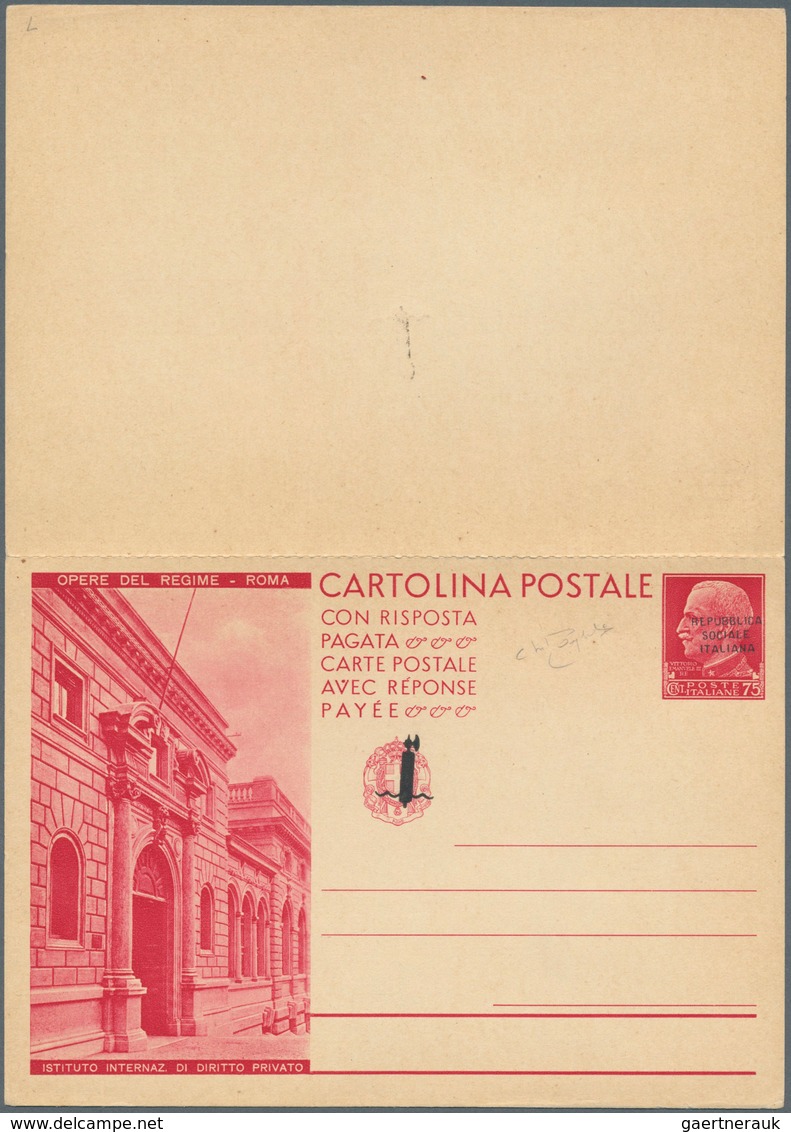 01051 Italien - Ganzsachen: 1944, Soziale Republik - NICHT ZUR AUSGABE GELANGTE KOMPLETTE SERIE ''OPERE DEL - Stamped Stationery