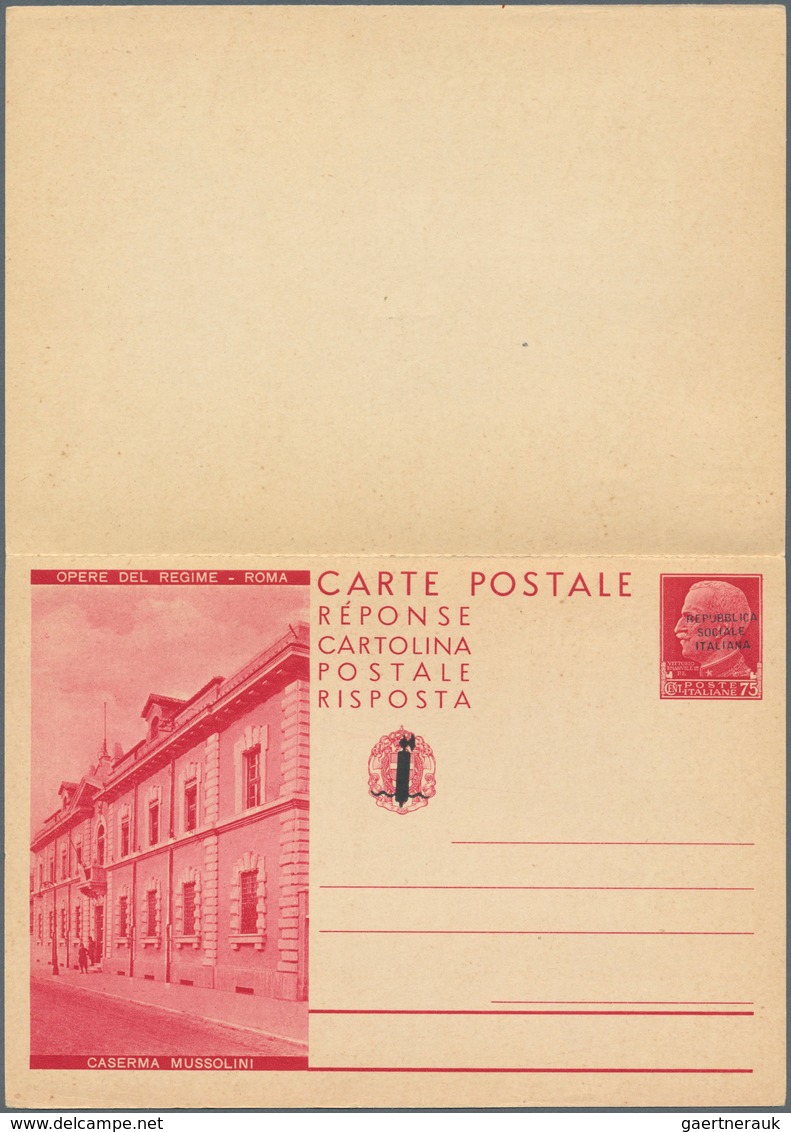 01051 Italien - Ganzsachen: 1944, Soziale Republik - NICHT ZUR AUSGABE GELANGTE KOMPLETTE SERIE ''OPERE DEL - Stamped Stationery