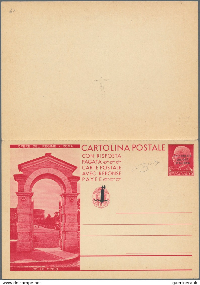 01051 Italien - Ganzsachen: 1944, Soziale Republik - NICHT ZUR AUSGABE GELANGTE KOMPLETTE SERIE ''OPERE DEL - Interi Postali