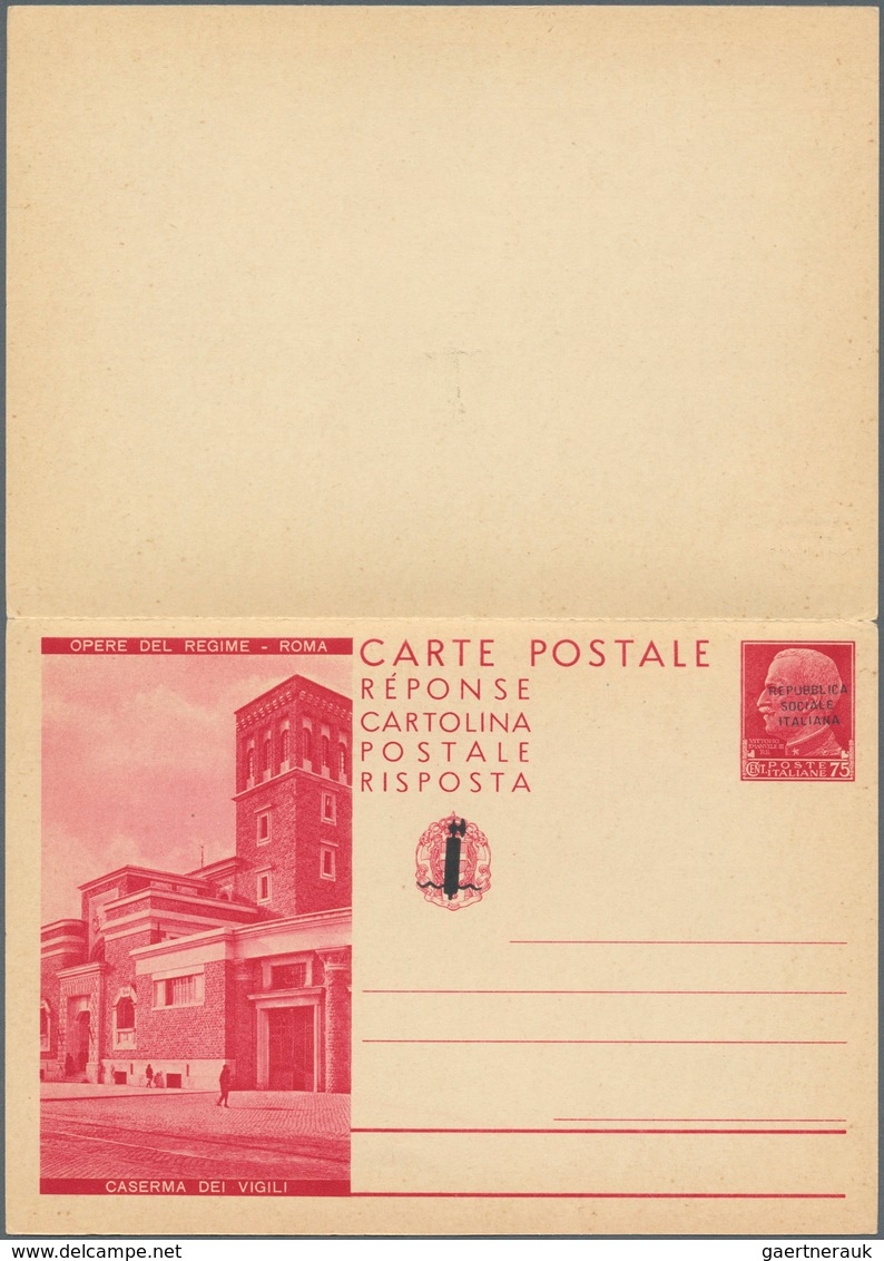 01051 Italien - Ganzsachen: 1944, Soziale Republik - NICHT ZUR AUSGABE GELANGTE KOMPLETTE SERIE ''OPERE DEL - Stamped Stationery