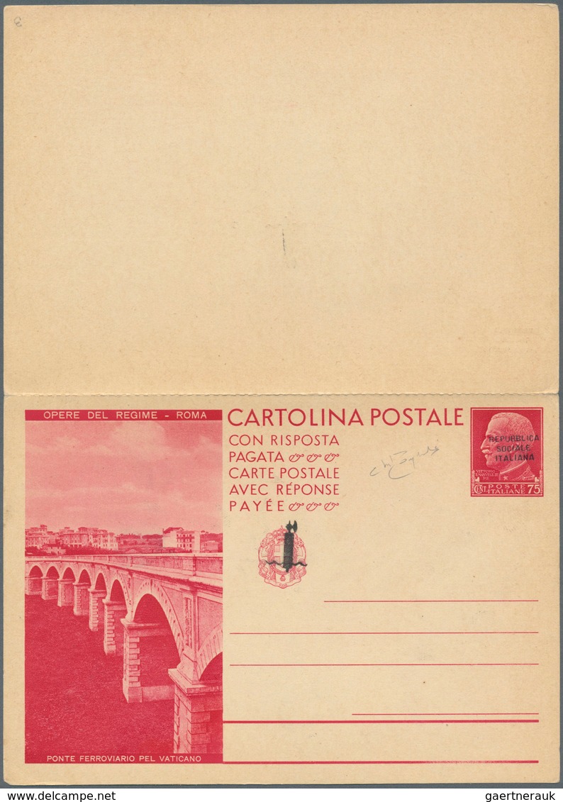 01051 Italien - Ganzsachen: 1944, Soziale Republik - NICHT ZUR AUSGABE GELANGTE KOMPLETTE SERIE ''OPERE DEL - Interi Postali