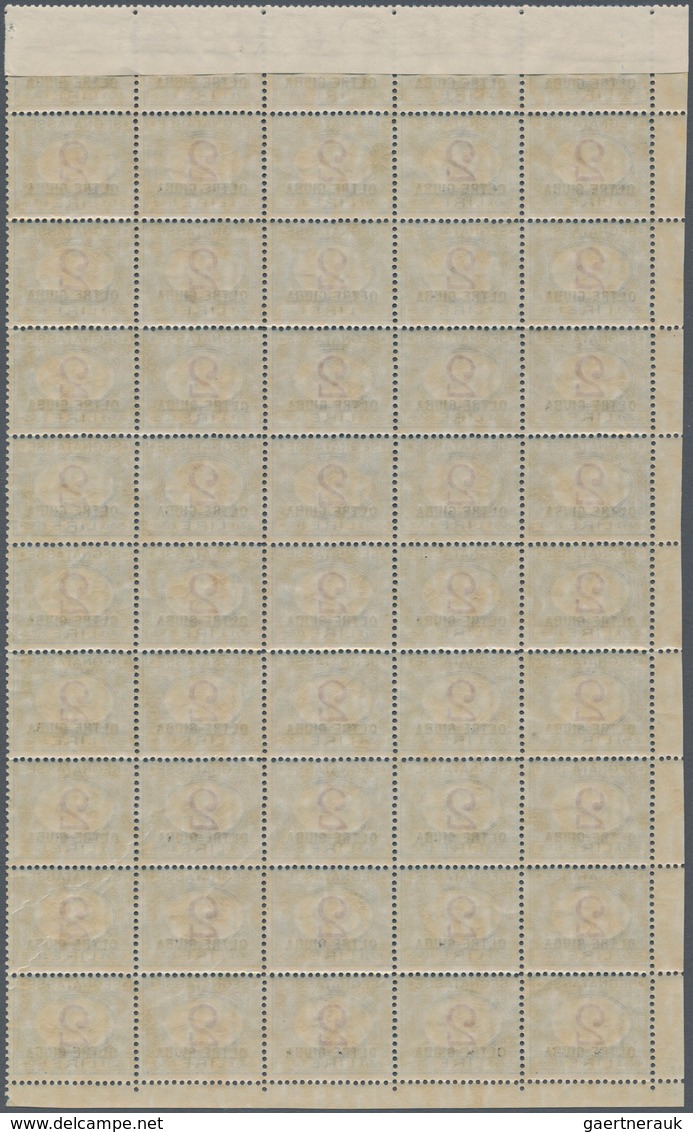 01056 Italienisch-Djubaland - Portomarken: 1925, 2 Lire Blue And Carmine, Large Multiple With 50 Stamps (5 - Sonstige & Ohne Zuordnung