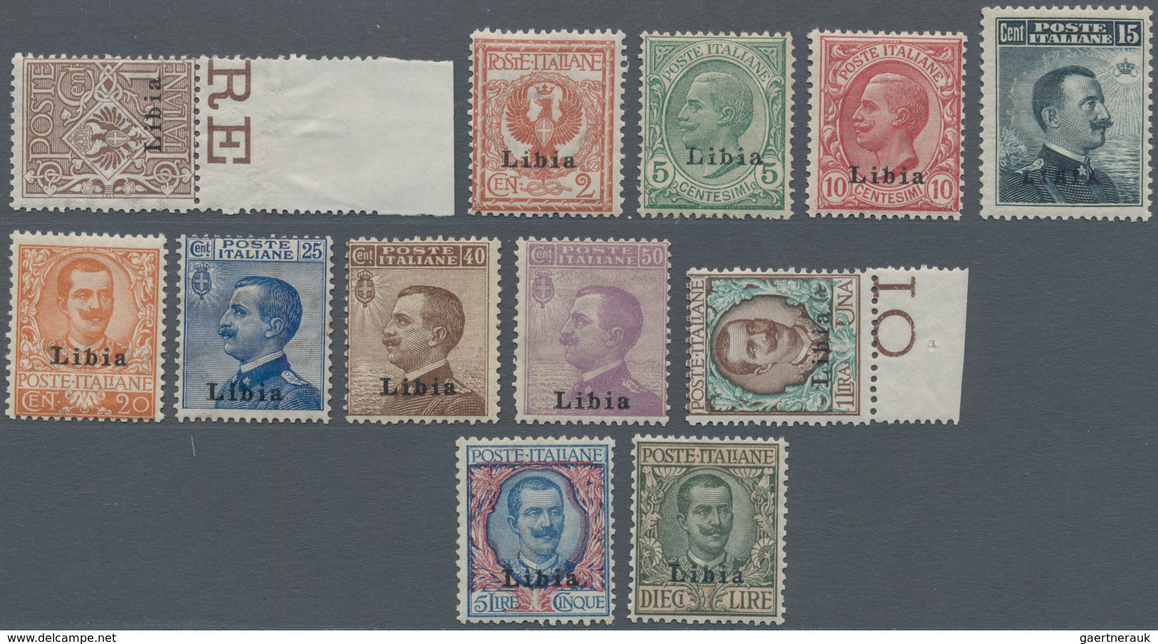 01058 Italienisch-Libyen: 1912/1915: Stamps Of Italy "Michetti" And "Floreale" With Overprint LIBIA, Compl - Libië