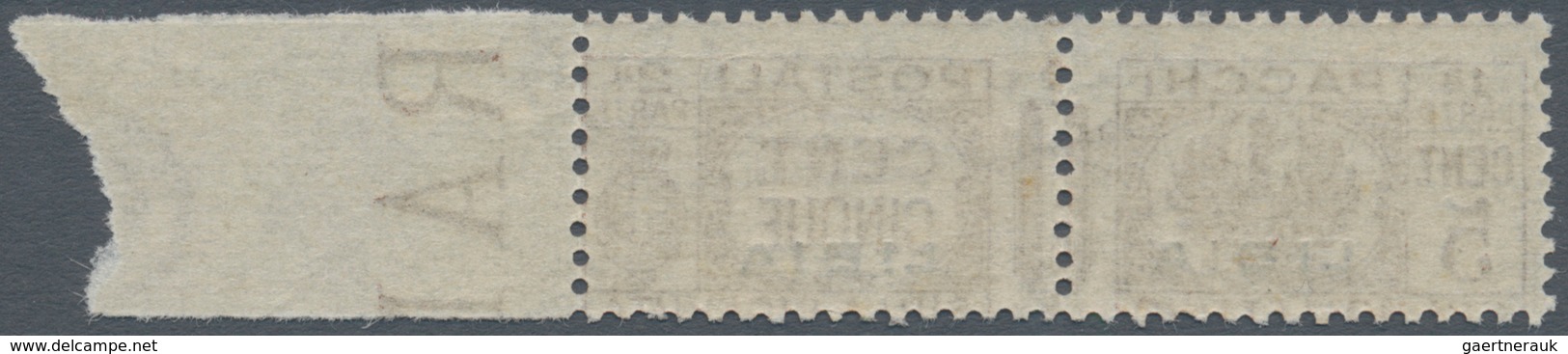 01060 Italienisch-Libyen - Paketmarken: 1939, 5 Cent Brown, "fasces At Center", Overprinted "LIBIA", From - Libye