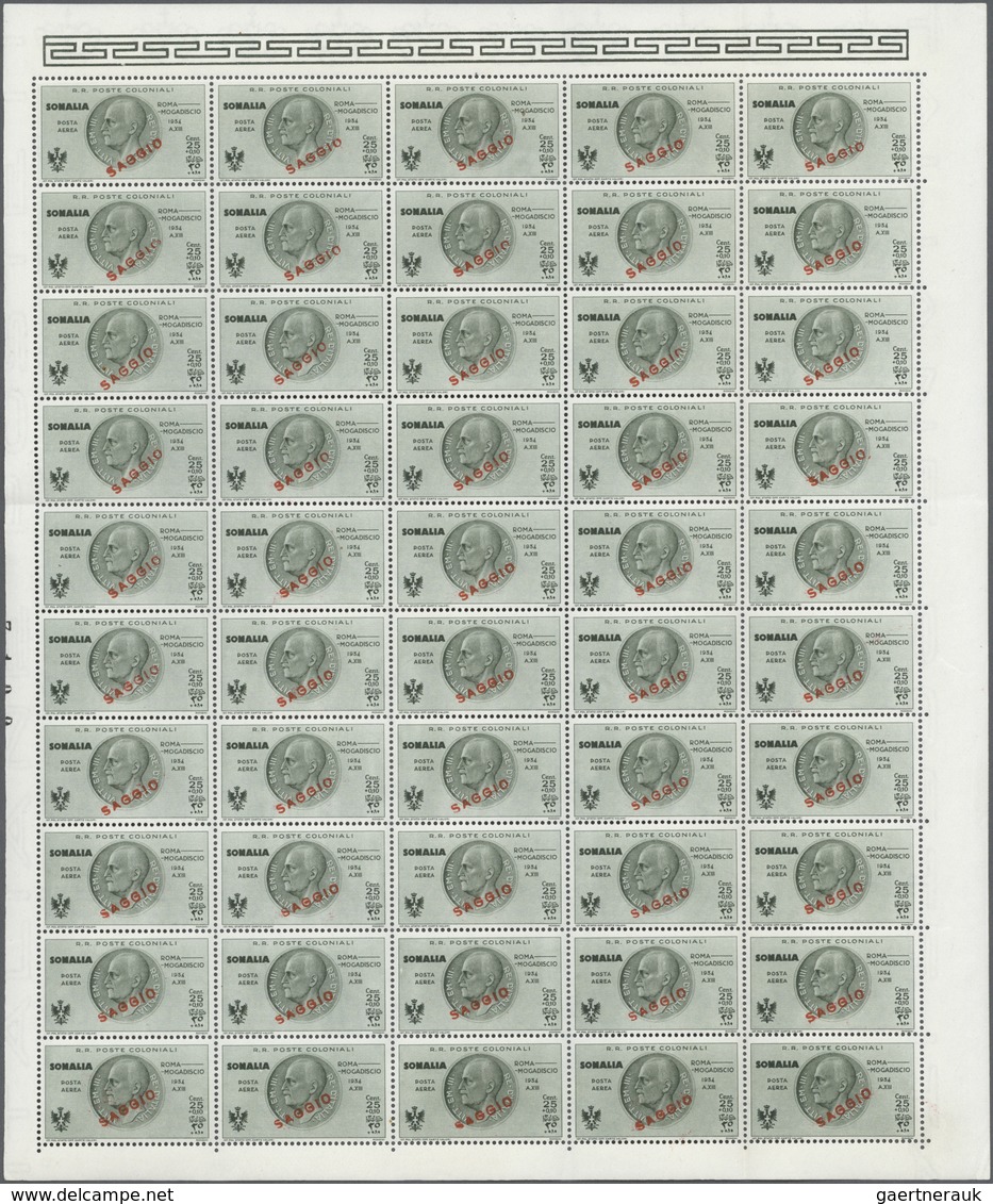 01063 Italienisch-Somaliland: 1934: Postflight Rome-Mogadiscio, the set of 10 values in mint original shee