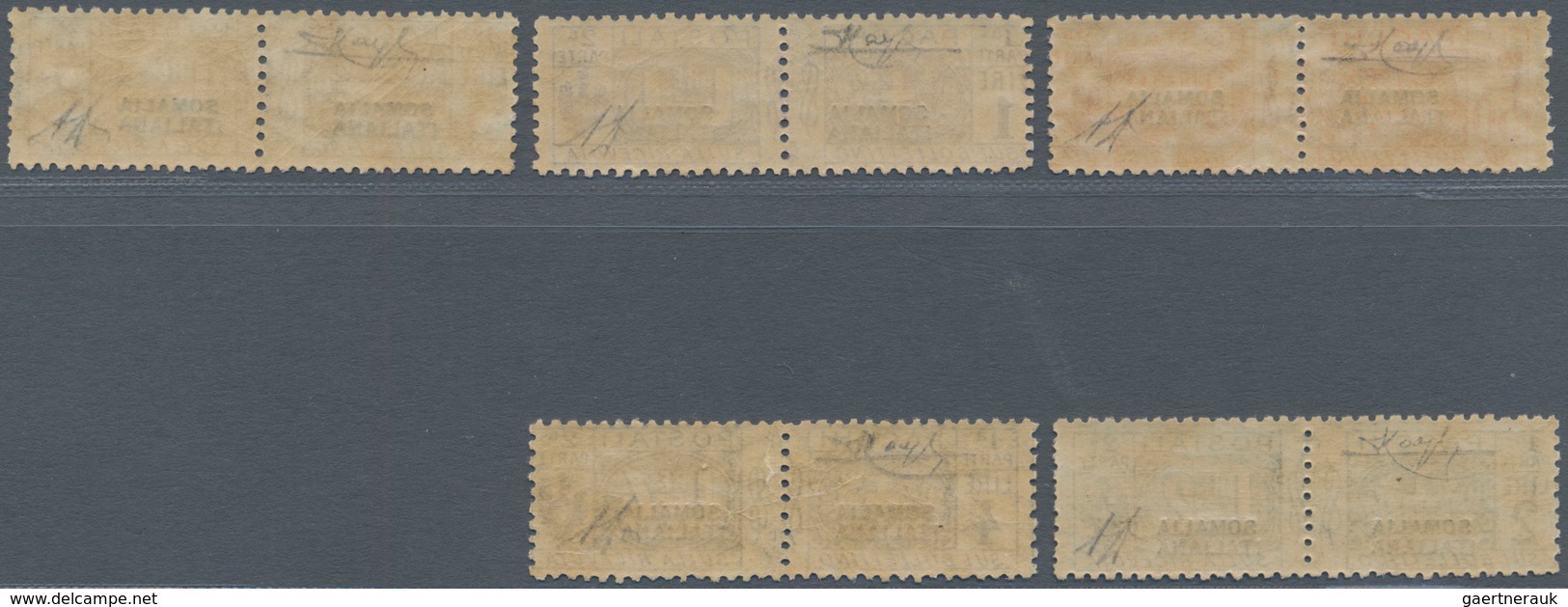 01065 Italienisch-Somaliland - Paketmarken: 1923, "SOMALIA ITALIANA" Overprint On 50c. To 4l., Not Issued, - Somalië