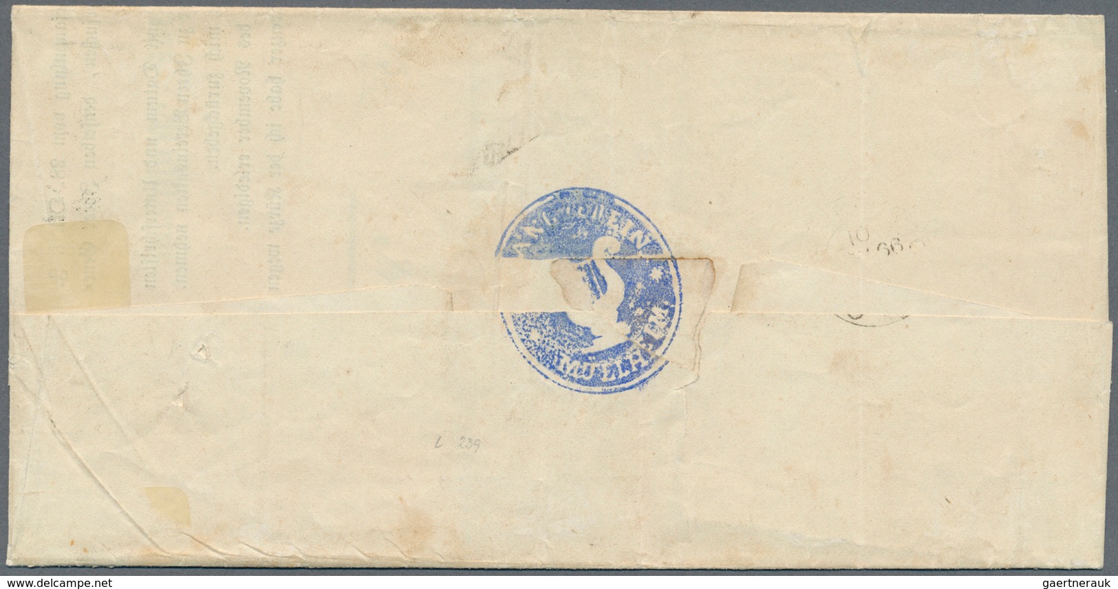 01134 Baden - Marken Und Briefe: 1862/64 AUSGABEN-MISCHFRANKATUR Wappen 6 Kr. Blau (linierter Grund) Und 2 - Other & Unclassified