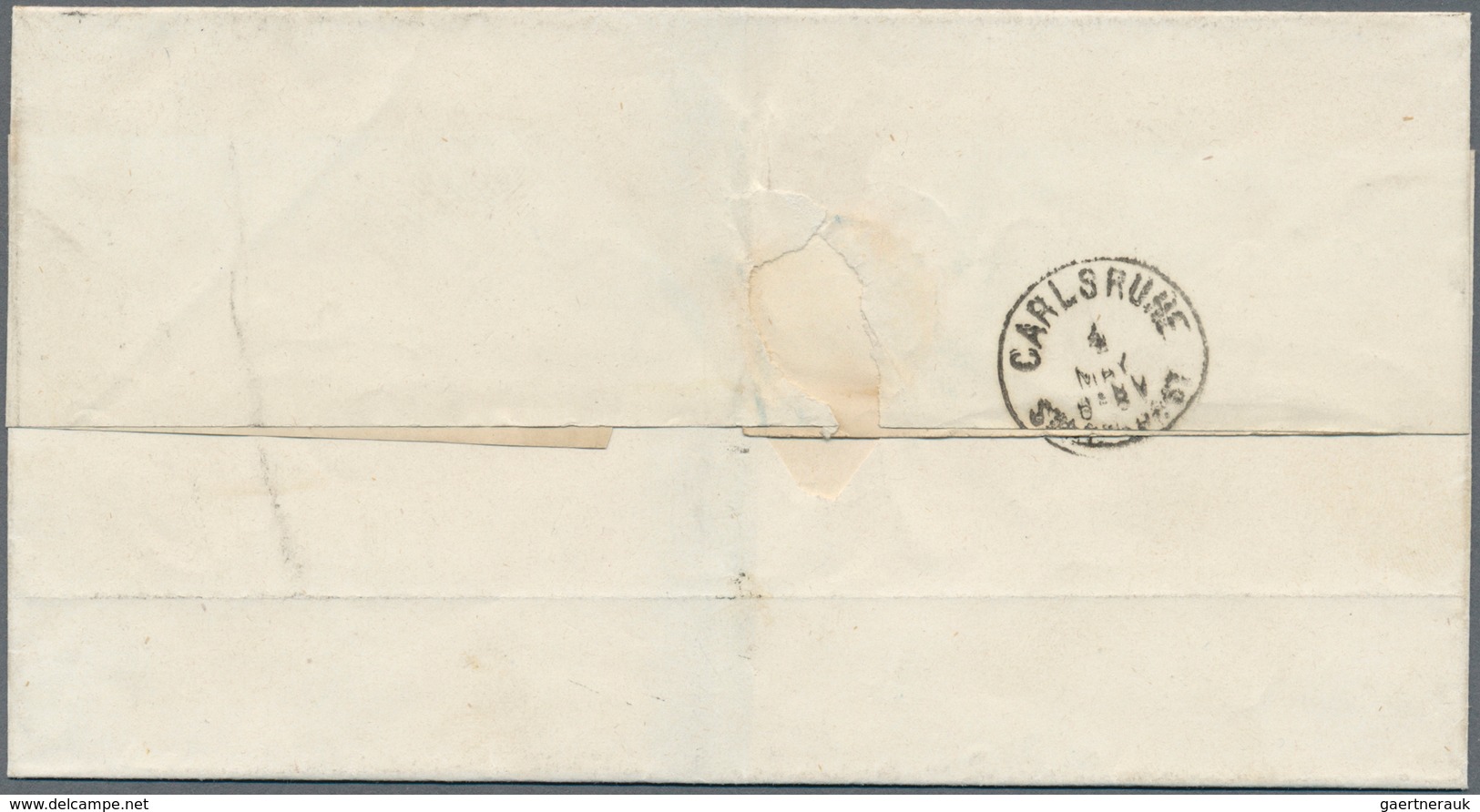 01135 Baden - Marken Und Briefe: 1862/68, Ausgaben-Mischfrankatur 1862 Wappen Auf Weißem Grund 6 Kr. Hellg - Altri & Non Classificati