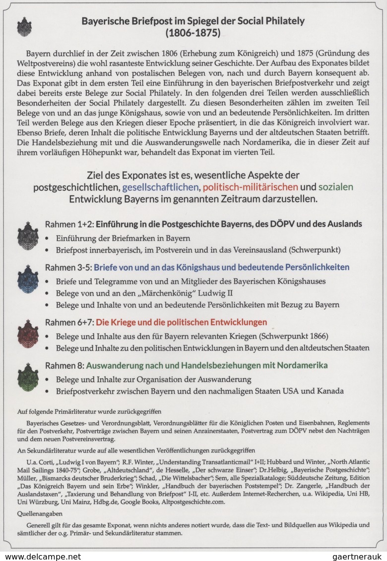 01142 Bayern - Marken Und Briefe: 1806/1875 EINMALIGE AUSSTELLUNGS-SAMMLUNG: BAYERISCHE BRIEFPOST IM SPIEG - Andere & Zonder Classificatie