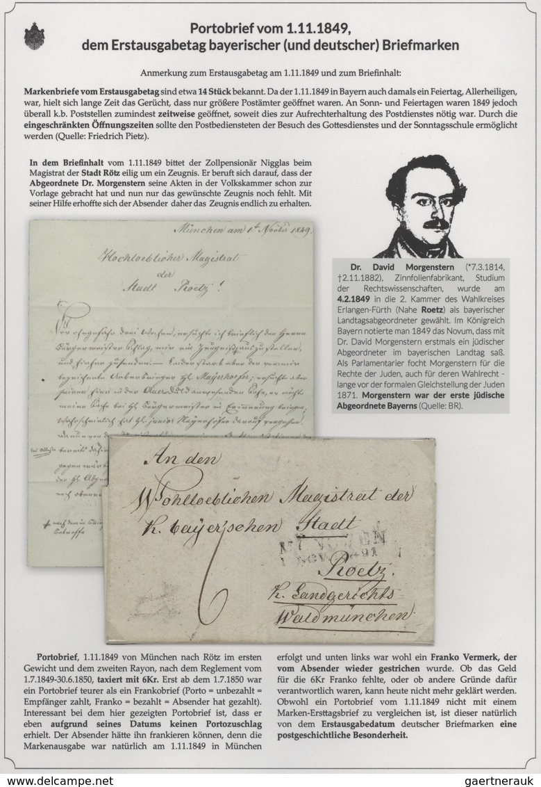 01142 Bayern - Marken Und Briefe: 1806/1875 EINMALIGE AUSSTELLUNGS-SAMMLUNG: BAYERISCHE BRIEFPOST IM SPIEG - Andere & Zonder Classificatie