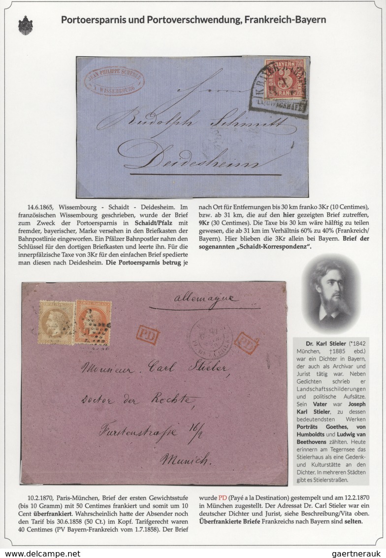 01142 Bayern - Marken Und Briefe: 1806/1875 EINMALIGE AUSSTELLUNGS-SAMMLUNG: BAYERISCHE BRIEFPOST IM SPIEG - Autres & Non Classés