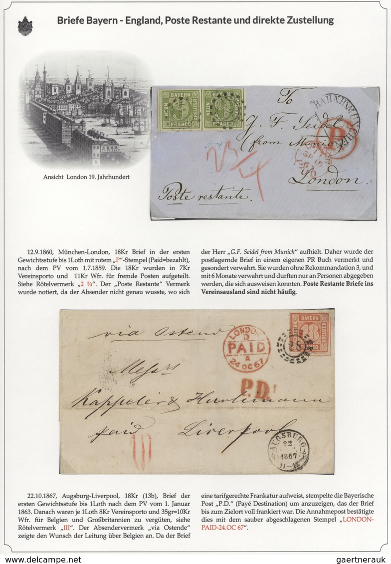 01142 Bayern - Marken und Briefe: 1806/1875 EINMALIGE AUSSTELLUNGS-SAMMLUNG: BAYERISCHE BRIEFPOST IM SPIEG