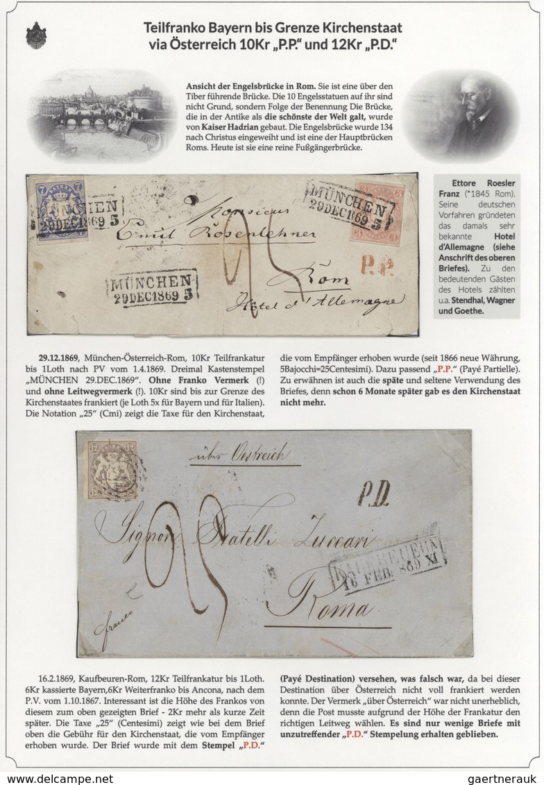 01142 Bayern - Marken und Briefe: 1806/1875 EINMALIGE AUSSTELLUNGS-SAMMLUNG: BAYERISCHE BRIEFPOST IM SPIEG