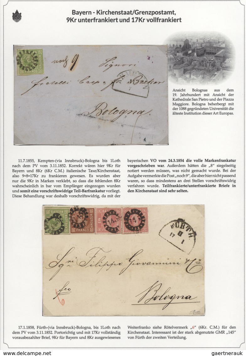 01142 Bayern - Marken und Briefe: 1806/1875 EINMALIGE AUSSTELLUNGS-SAMMLUNG: BAYERISCHE BRIEFPOST IM SPIEG