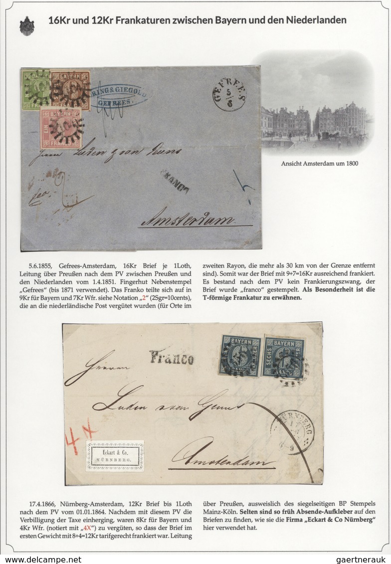 01142 Bayern - Marken und Briefe: 1806/1875 EINMALIGE AUSSTELLUNGS-SAMMLUNG: BAYERISCHE BRIEFPOST IM SPIEG