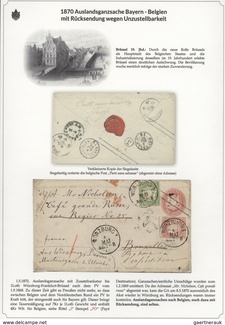 01142 Bayern - Marken und Briefe: 1806/1875 EINMALIGE AUSSTELLUNGS-SAMMLUNG: BAYERISCHE BRIEFPOST IM SPIEG