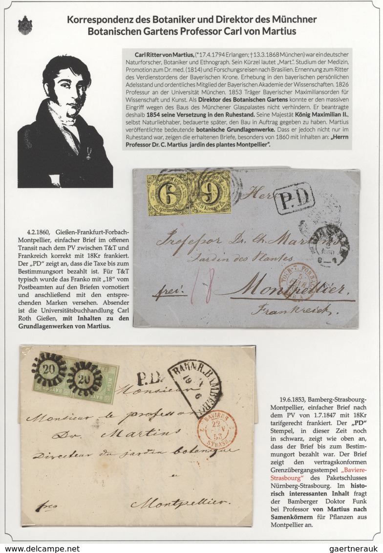 01142 Bayern - Marken und Briefe: 1806/1875 EINMALIGE AUSSTELLUNGS-SAMMLUNG: BAYERISCHE BRIEFPOST IM SPIEG