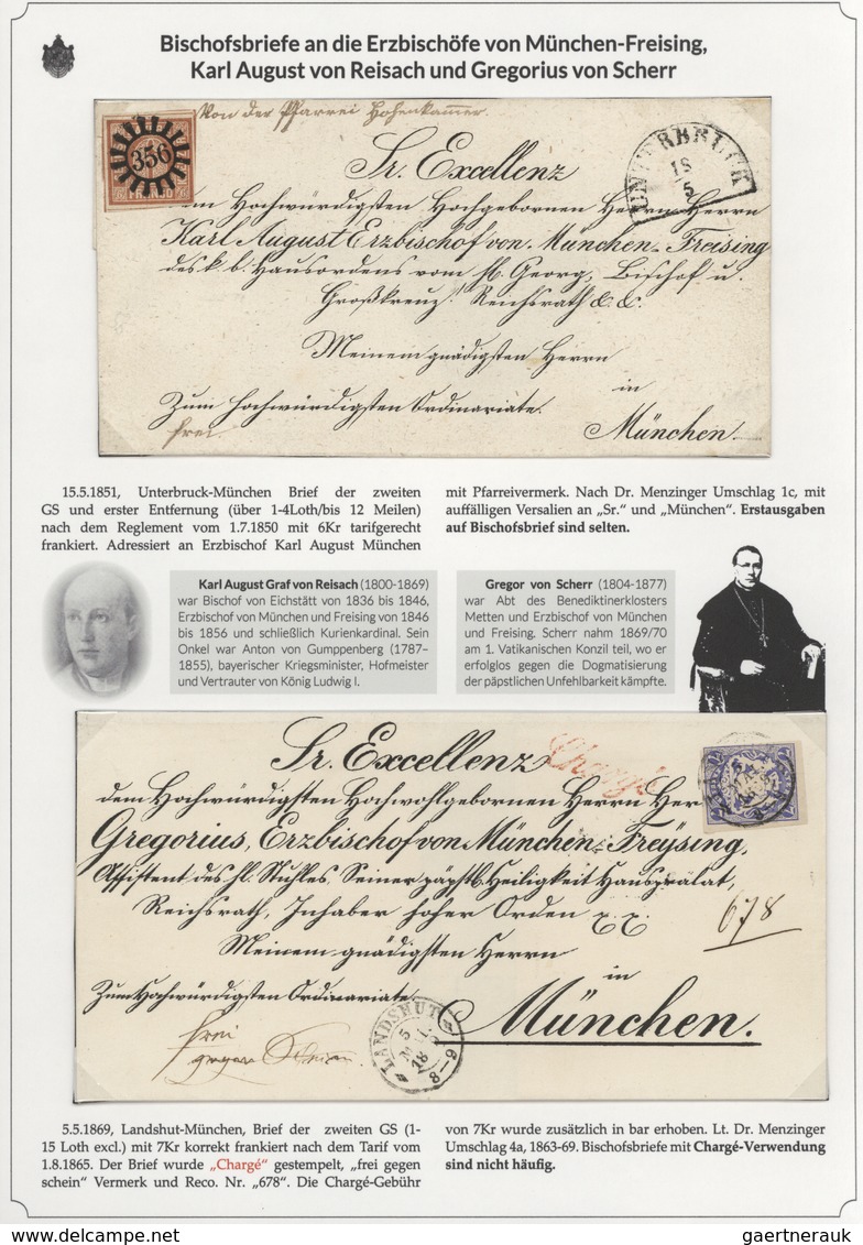 01142 Bayern - Marken und Briefe: 1806/1875 EINMALIGE AUSSTELLUNGS-SAMMLUNG: BAYERISCHE BRIEFPOST IM SPIEG