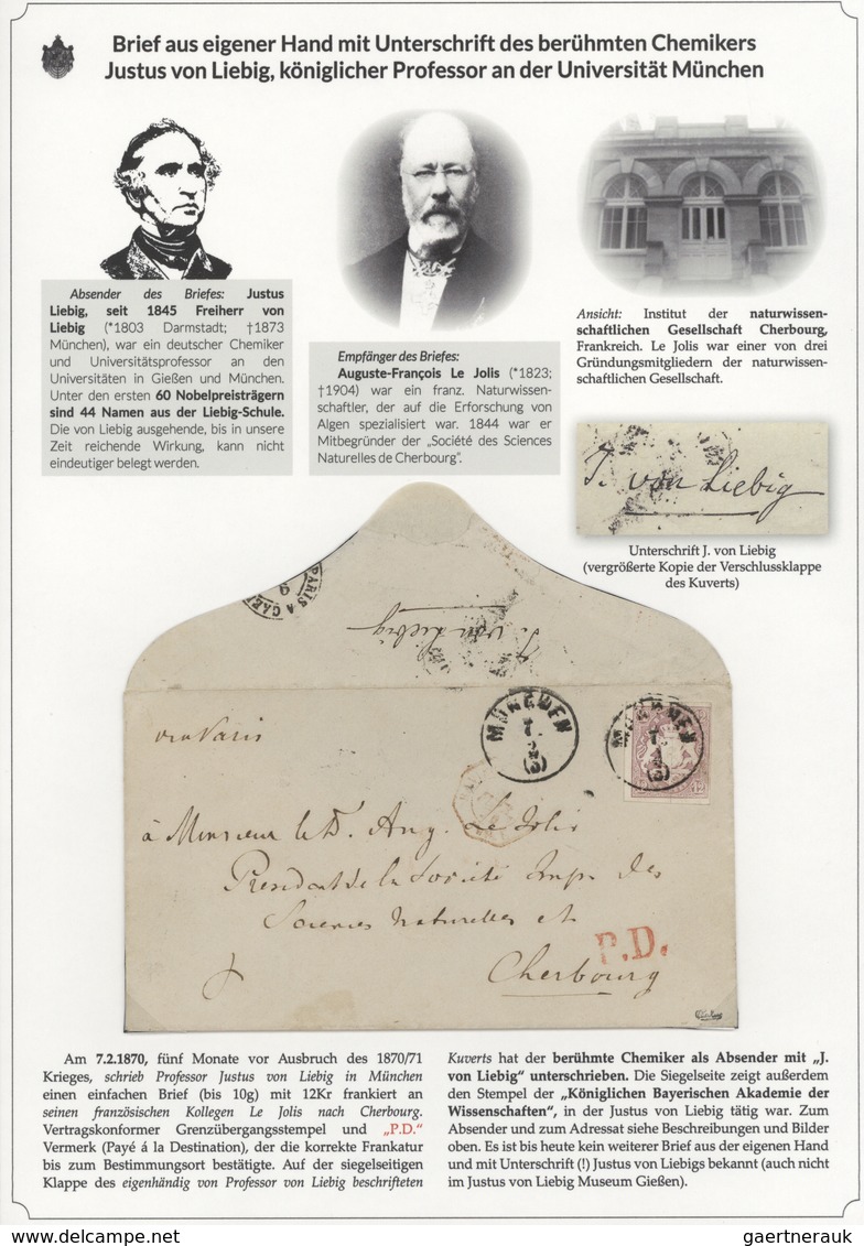 01142 Bayern - Marken und Briefe: 1806/1875 EINMALIGE AUSSTELLUNGS-SAMMLUNG: BAYERISCHE BRIEFPOST IM SPIEG