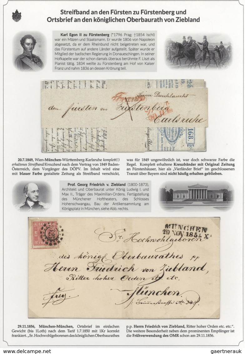 01142 Bayern - Marken und Briefe: 1806/1875 EINMALIGE AUSSTELLUNGS-SAMMLUNG: BAYERISCHE BRIEFPOST IM SPIEG