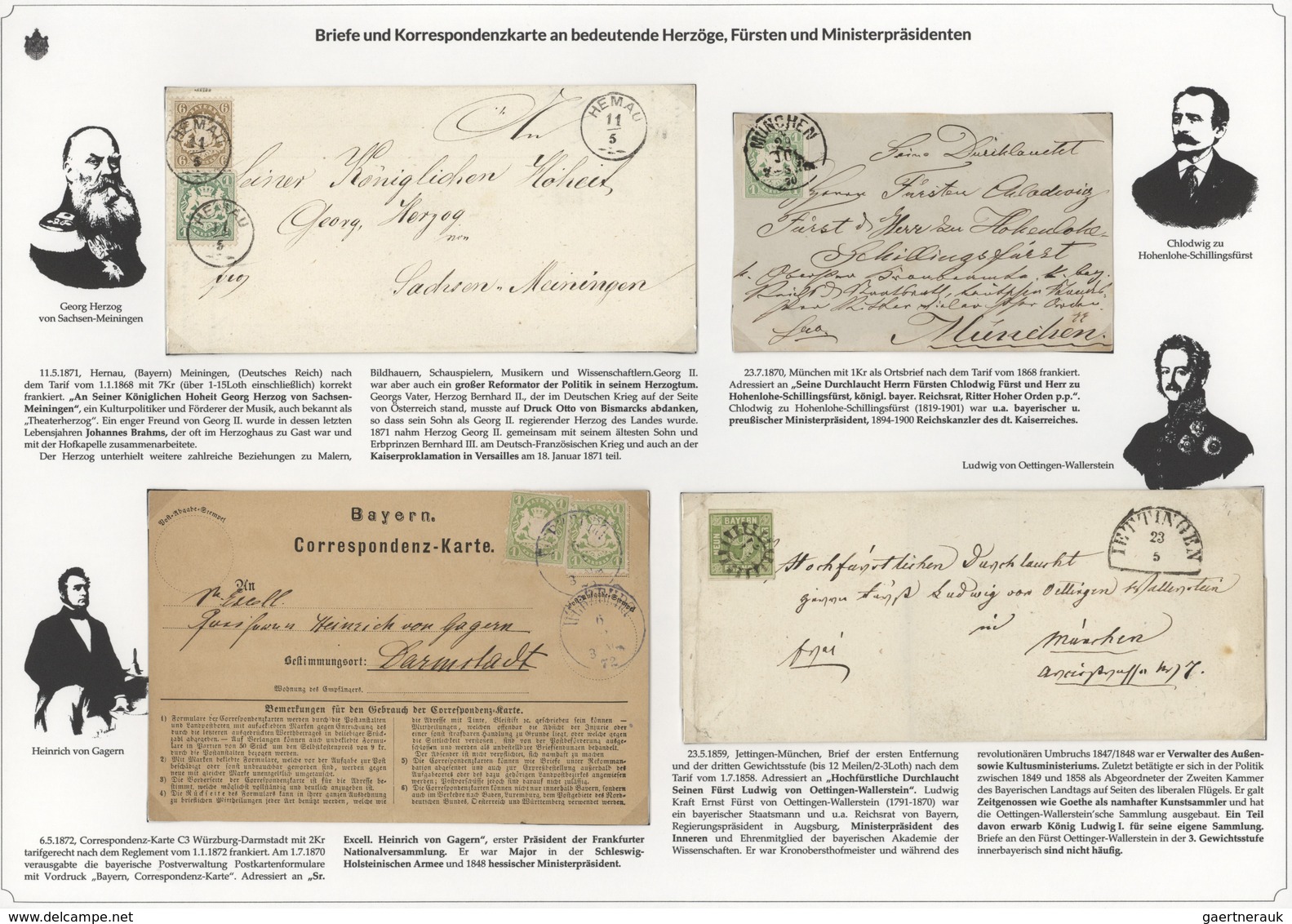 01142 Bayern - Marken und Briefe: 1806/1875 EINMALIGE AUSSTELLUNGS-SAMMLUNG: BAYERISCHE BRIEFPOST IM SPIEG