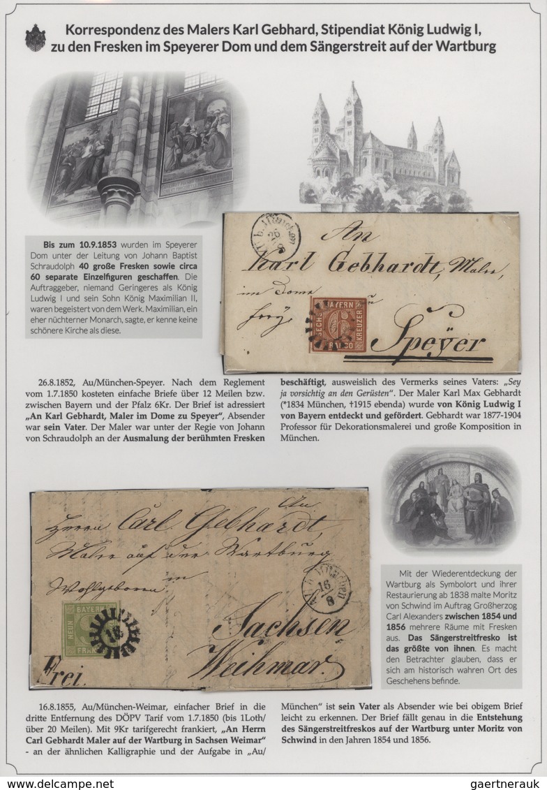 01142 Bayern - Marken und Briefe: 1806/1875 EINMALIGE AUSSTELLUNGS-SAMMLUNG: BAYERISCHE BRIEFPOST IM SPIEG